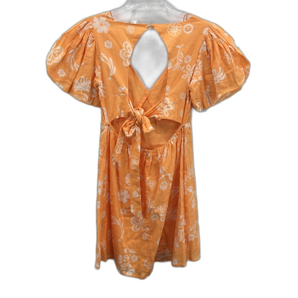 Cotton On Elice V Neck Orange Brooke Block Print Mini Dress Ladies Sz Small NEW