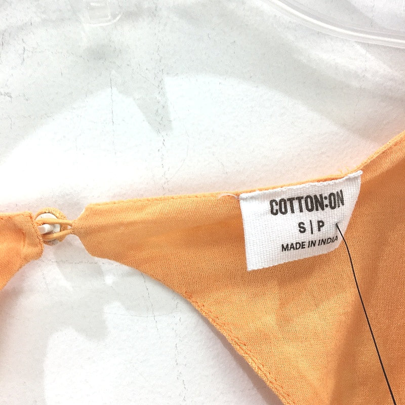 Cotton On Elice V Neck Orange Brooke Block Print Mini Dress Ladies Sz Small NEW