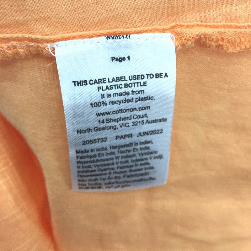 Cotton On Elice V Neck Orange Brooke Block Print Mini Dress Ladies Sz Small NEW