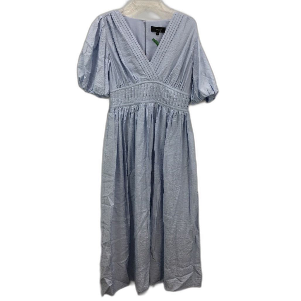 Basque Short Sleeve Pintuck Detail Light Blue Tiered Dress Ladies Size AU 10 NEW