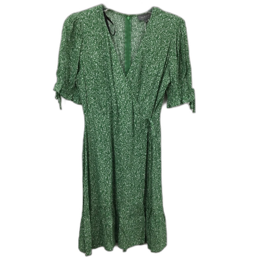 Tokito Meadow Dreams Green Floral Shortsleeve Mini Dress Ladies Size AU 10 NEW