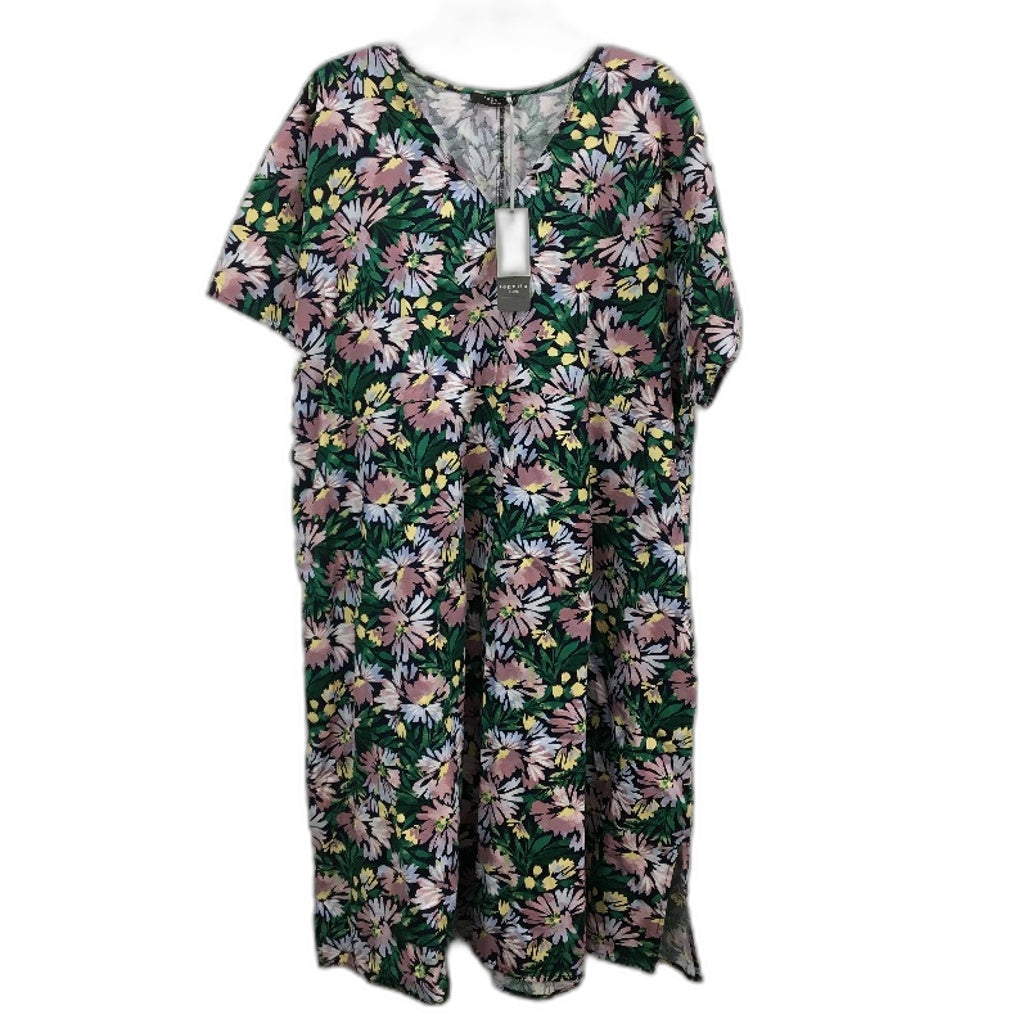 Regatta Curve Port Stephens Floral Black Linen Blend Dress Ladies Size 20 NEW