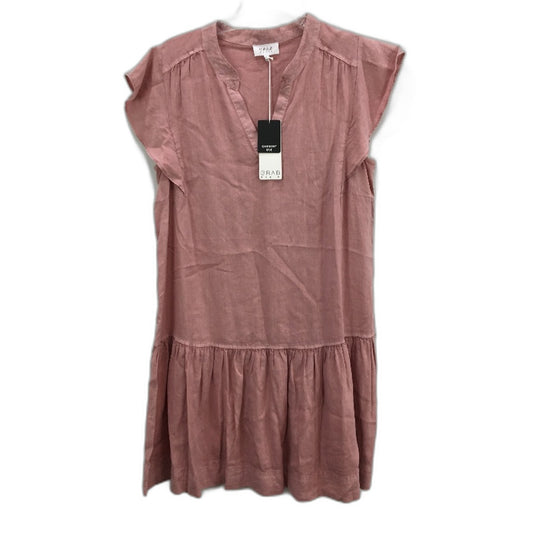 Grab Denim Plain Blocky Linen Blend Blush Pink Mini Dress Ladies Size 10 NEW
