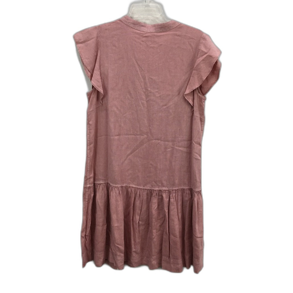 Grab Denim Plain Blocky Linen Blend Blush Pink Mini Dress Ladies Size 10 NEW