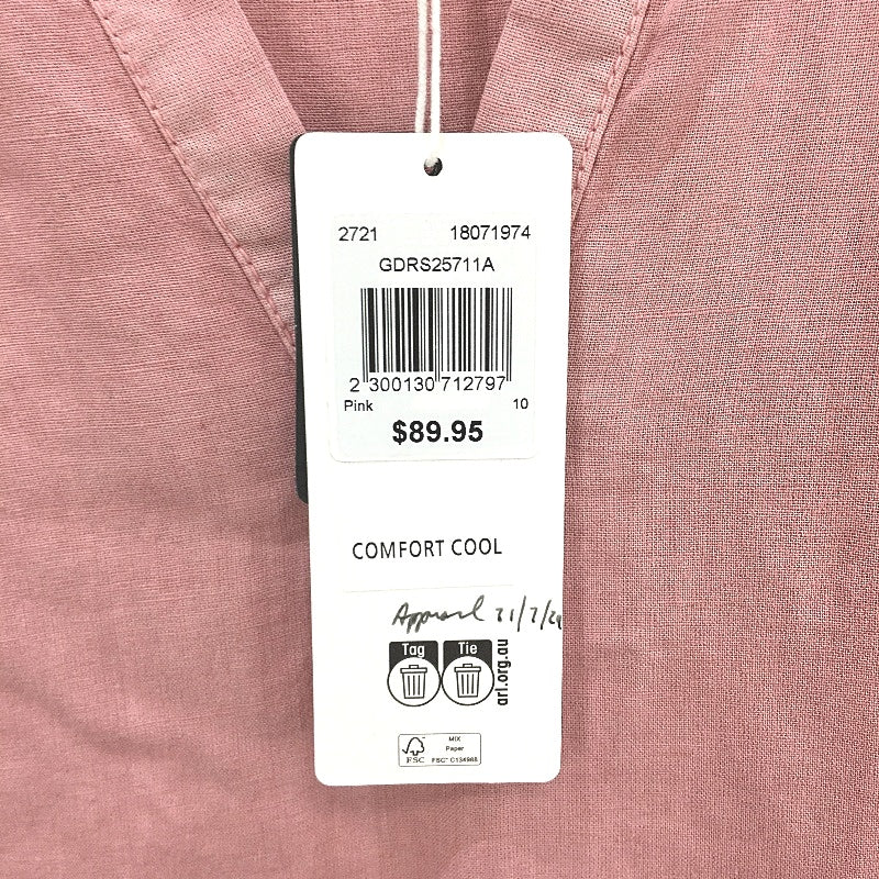 Grab Denim Plain Blocky Linen Blend Blush Pink Mini Dress Ladies Size 10 NEW