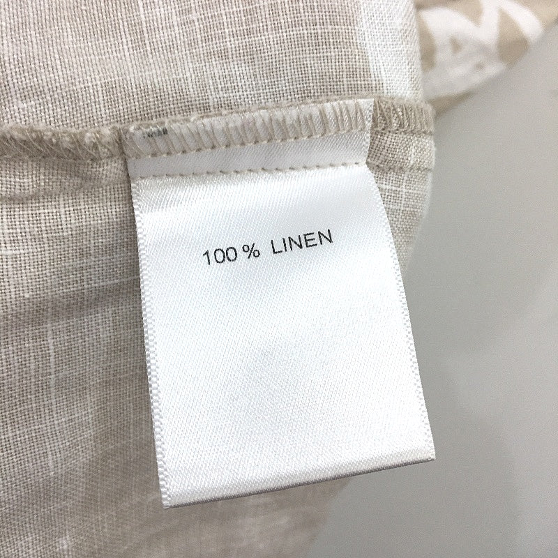 Marco Polo Rose Print Beige Sleeveless Linen Shift Dress Ladies Size 16