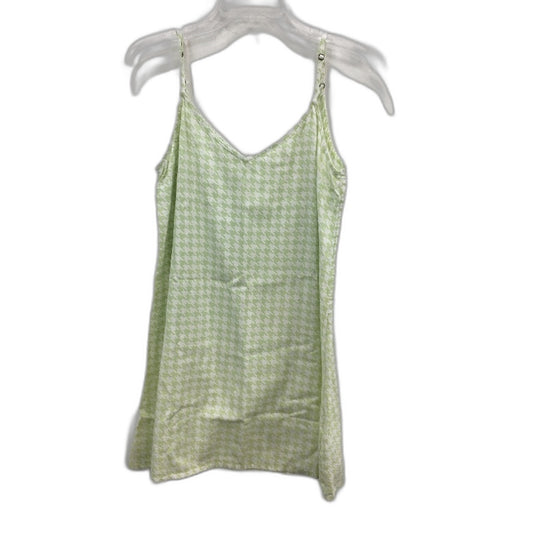 Roxy Shine A Light Green Houndstooth Strappy Mini Dress Ladies Size Medium