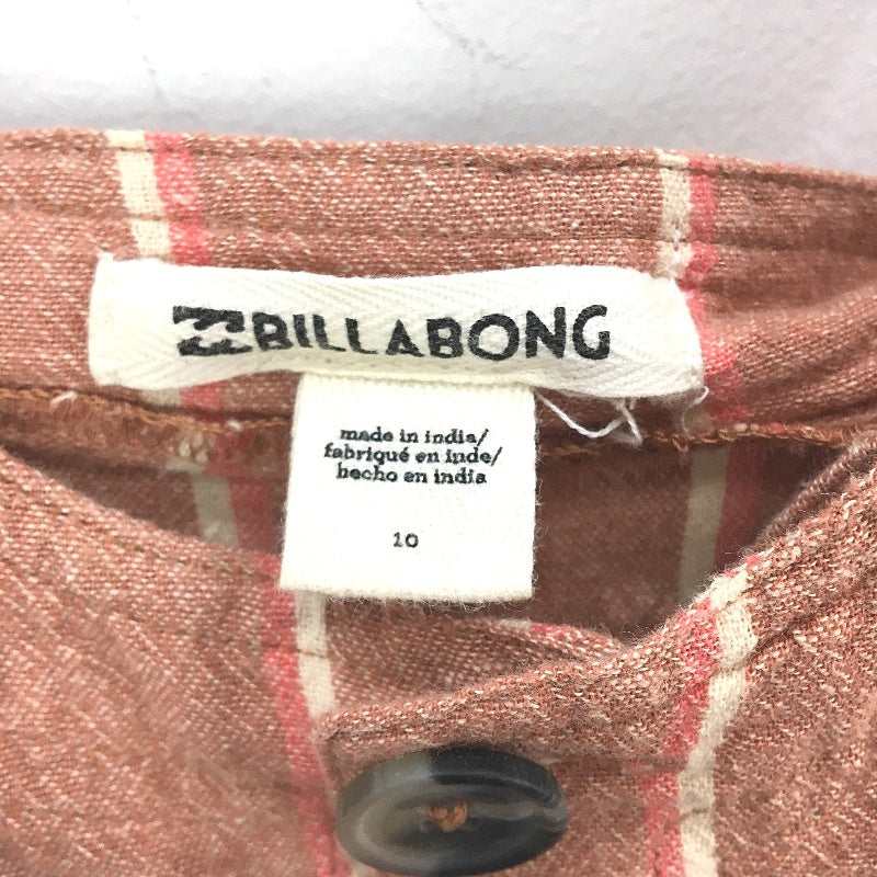 Billabong Crossfire Red Stripe Cotton Linen Blend Jumpsuit Ladies Size 10