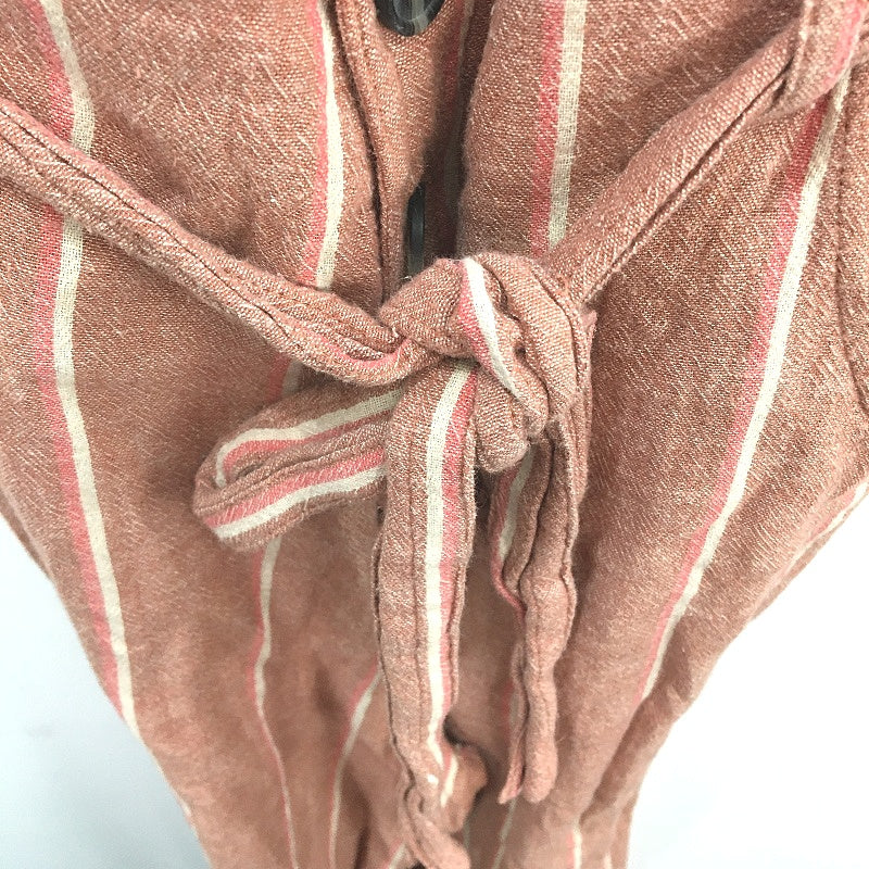 Billabong Crossfire Red Stripe Cotton Linen Blend Jumpsuit Ladies Size 10