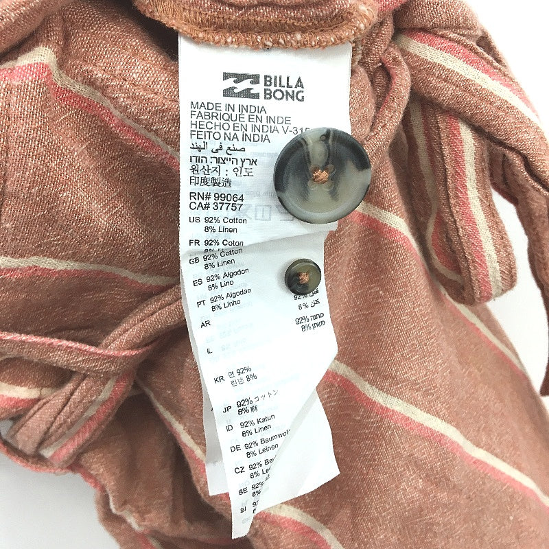 Billabong Crossfire Red Stripe Cotton Linen Blend Jumpsuit Ladies Size 10