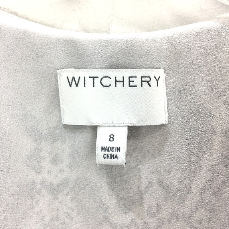 Witchery Snake Print Black White Wrap Around Sleeveless Midi Dress Ladies Size 8