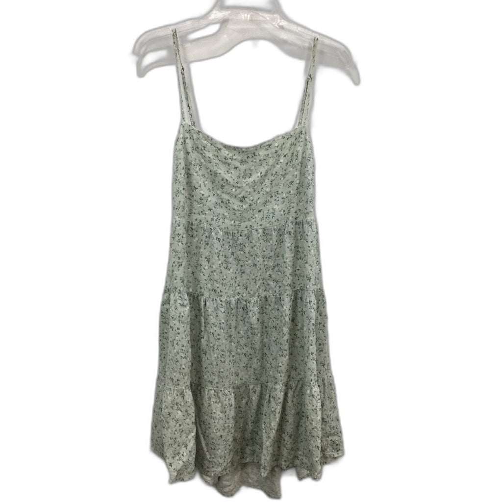 Ghanda 1984 Floral Pastel Green Back Cut Out Mini Dress Ladies Size Medium