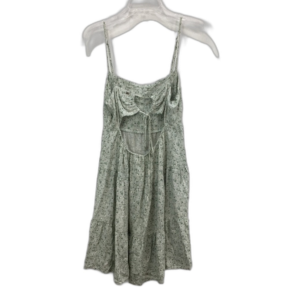 Ghanda 1984 Floral Pastel Green Back Cut Out Mini Dress Ladies Size Medium