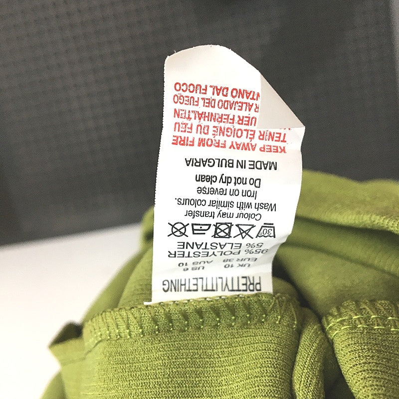 Pretty Little Thing Strappy Back Ribbed Green Midi Dress Ladies Size UK 10