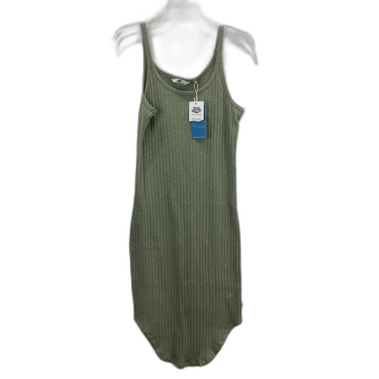 Piping Hot Scoop Stretch Ribbed Muted Green Midi Dress Ladies Size AU 10 NEW