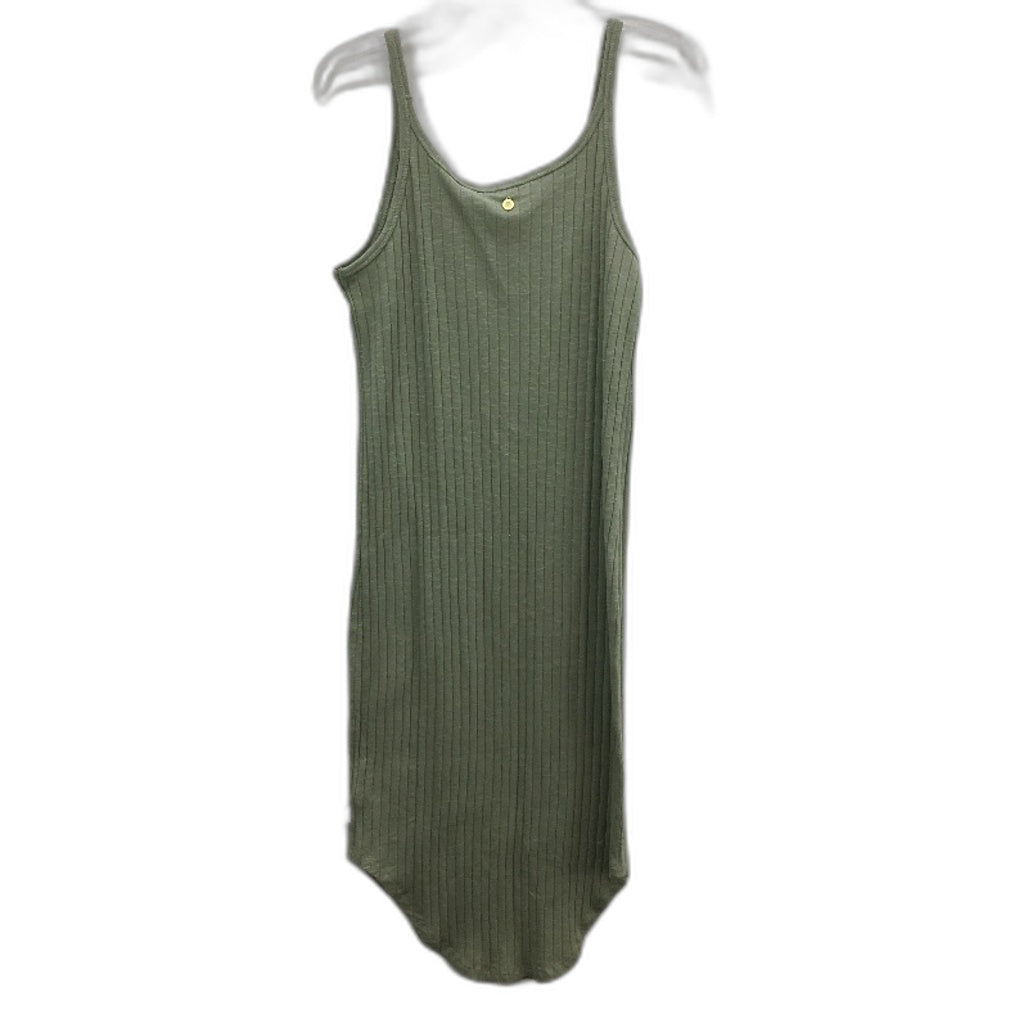 Piping Hot Scoop Stretch Ribbed Muted Green Midi Dress Ladies Size AU 10 NEW