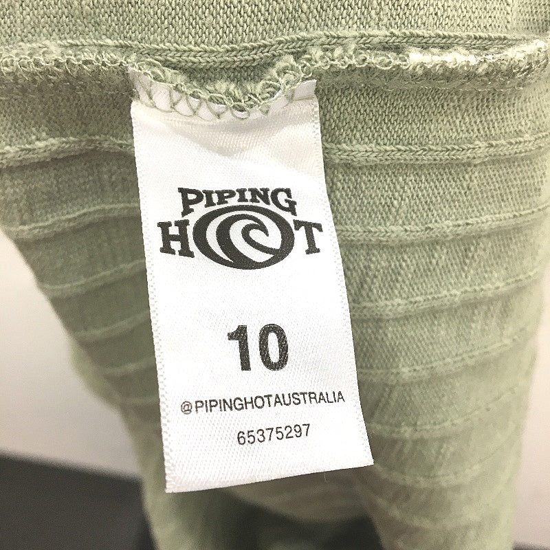 Piping Hot Scoop Stretch Ribbed Muted Green Midi Dress Ladies Size AU 10 NEW