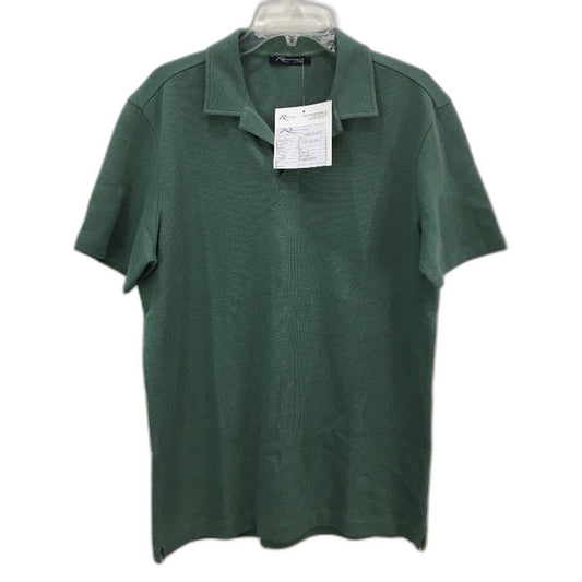 Renaissance Apparel Cotton Blend Pine Green Waffle Polo TShirt Mens Size M NEW