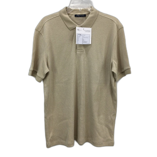 Renaissance Apparel Cotton Blend Peyote Beige Waffle Polo TShirt Mens Size M NEW