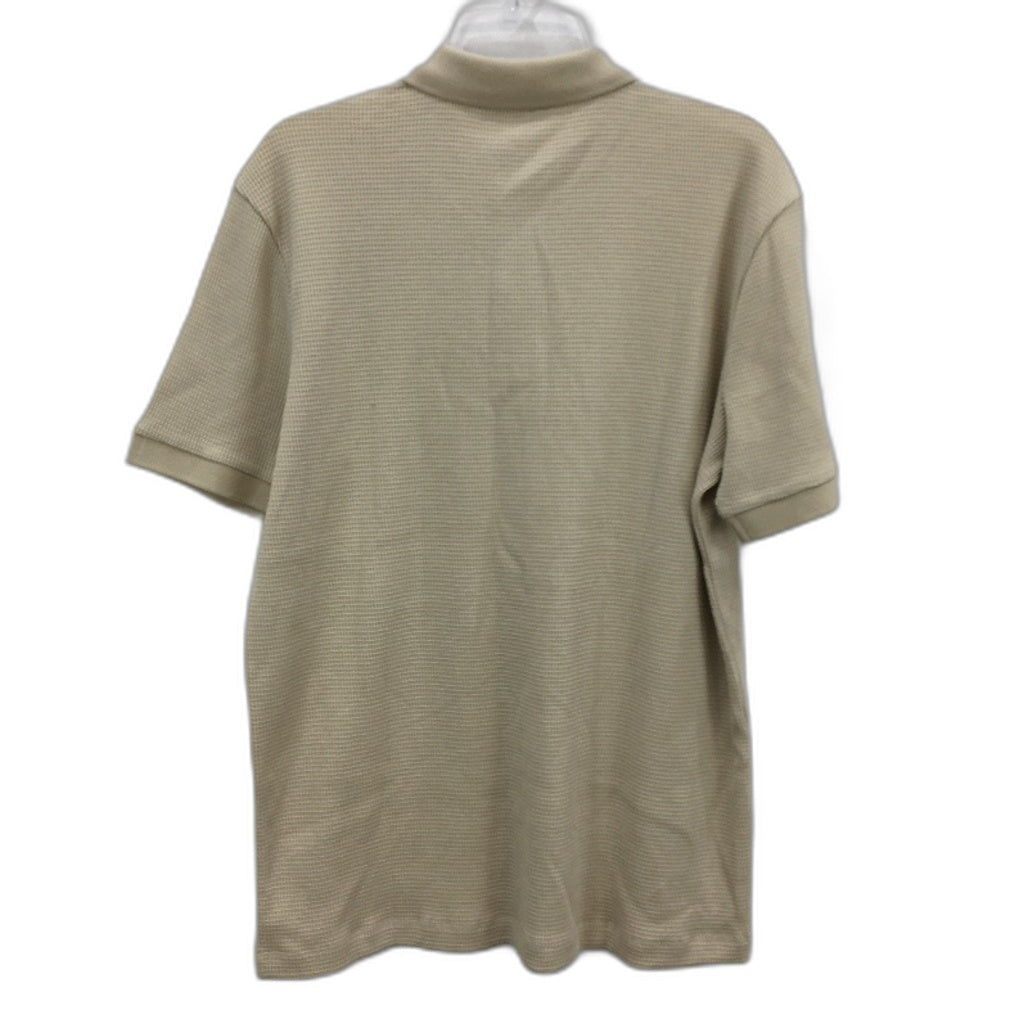 Renaissance Apparel Cotton Blend Peyote Beige Waffle Polo TShirt Mens Size M NEW