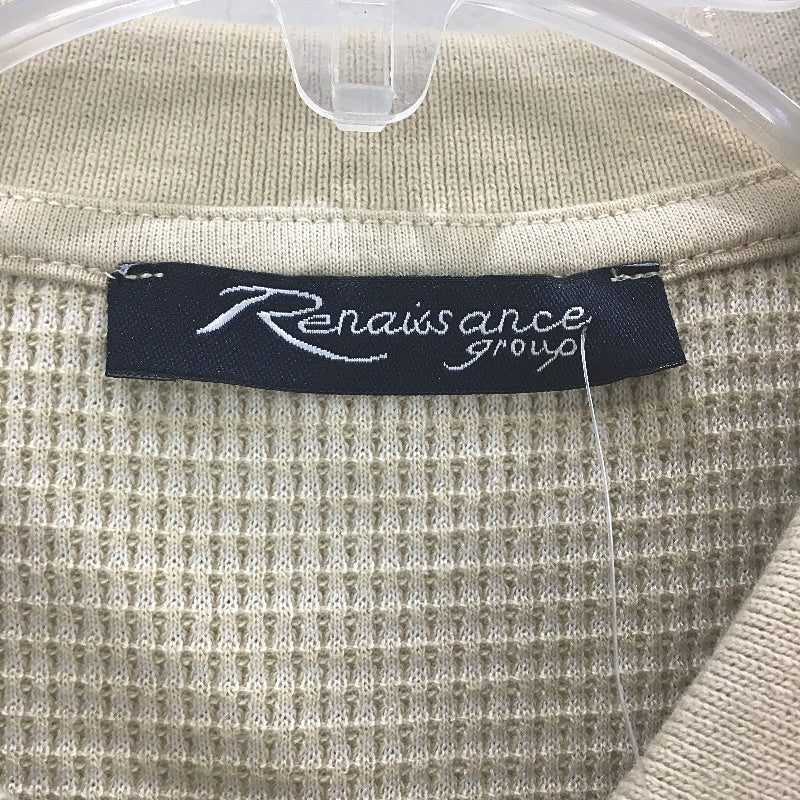 Renaissance Apparel Cotton Blend Peyote Beige Waffle Polo TShirt Mens Size M NEW