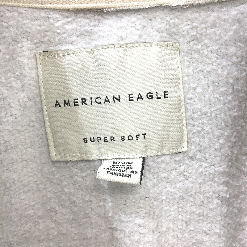 American Eagle Light Grey Super Soft Pullover 1/4 Zip Jumper Mens Size M