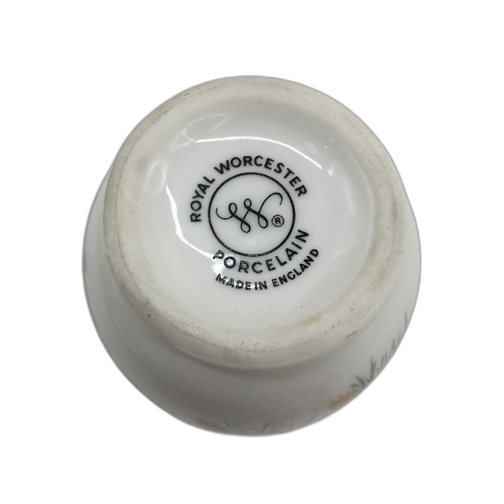 VINTAGE Royal Worcester Made In England Fine Porcelain Egg Coddler Cup With Lid