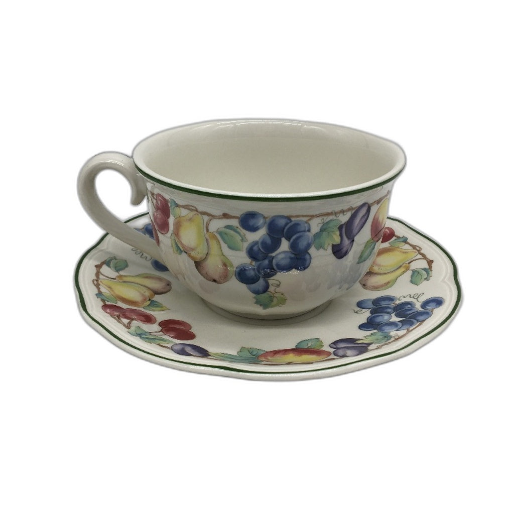 Villeroy & Boch West Germany Melina Fruit Pattern Large Cup & 2 Saucers