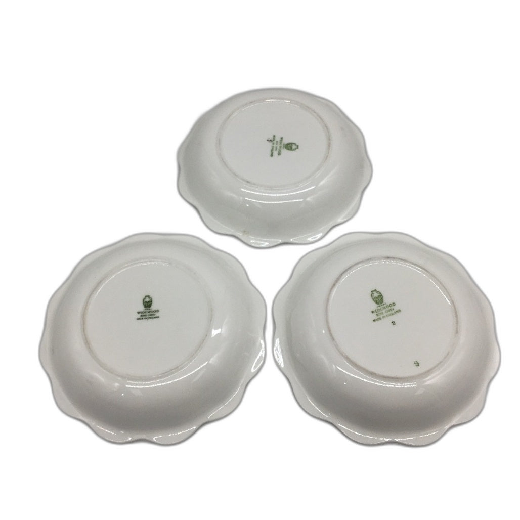 VINTAGE Wedgwood England Bone China 3 x White Circus Themed Small Plates