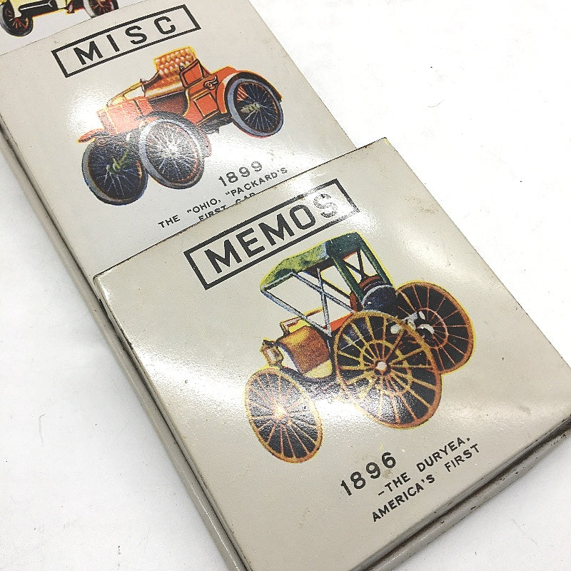 VINTAGE Metal Wall Hanging Letters & Memos Organiser With Antique Cars Motifs