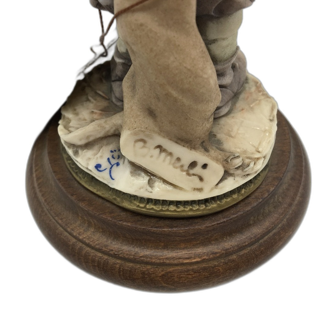 COLLECTABLE 1981 Bruno Merli Capodimonte Porcelain Boy Holding Dog Figurine 21cm