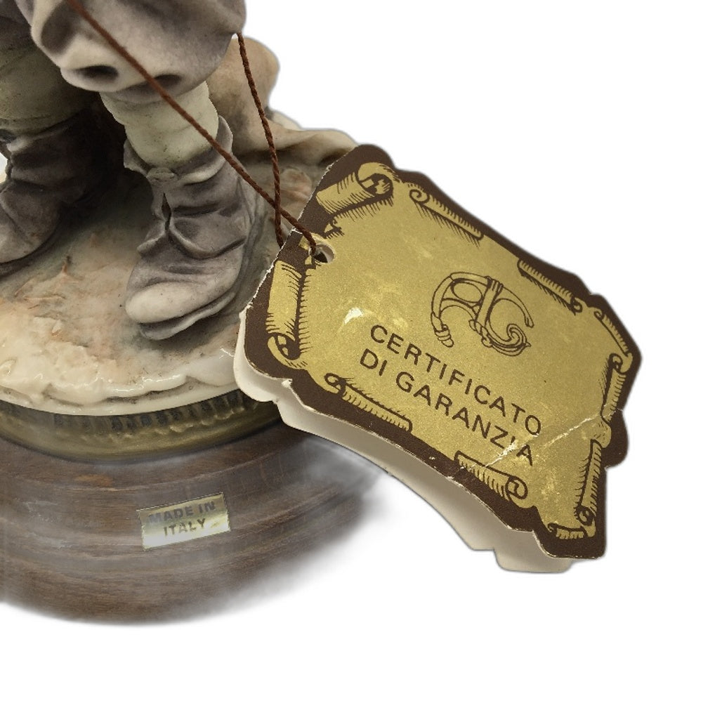 COLLECTABLE 1981 Bruno Merli Capodimonte Porcelain Boy Holding Dog Figurine 21cm