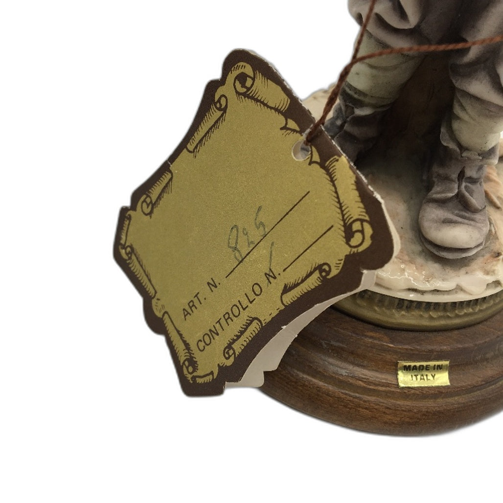 COLLECTABLE 1981 Bruno Merli Capodimonte Porcelain Boy Holding Dog Figurine 21cm