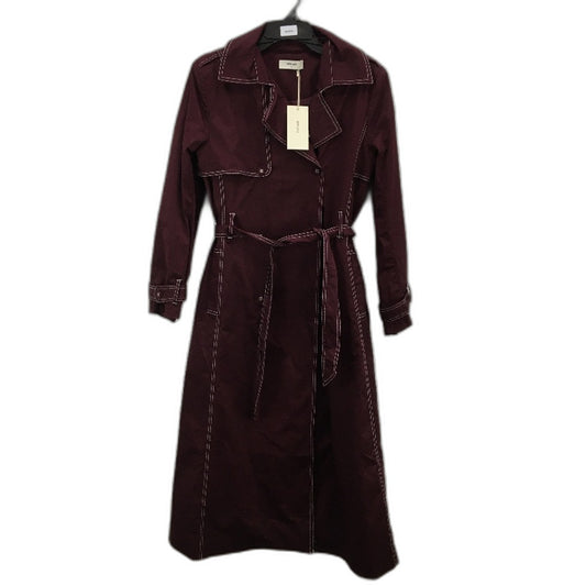 First MSE Deep Mulberry Longline Belted Irina Trench Coat Ladies Size XS NEW