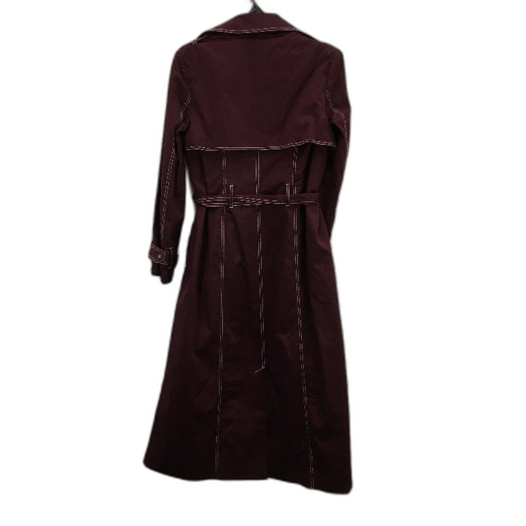 First MSE Deep Mulberry Longline Belted Irina Trench Coat Ladies Size XS NEW