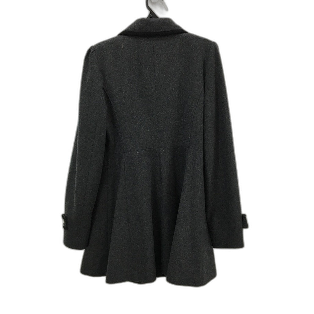 Tokito Dark Grey Wool Blend Button Featured Mid Length Coat Ladies Size 12
