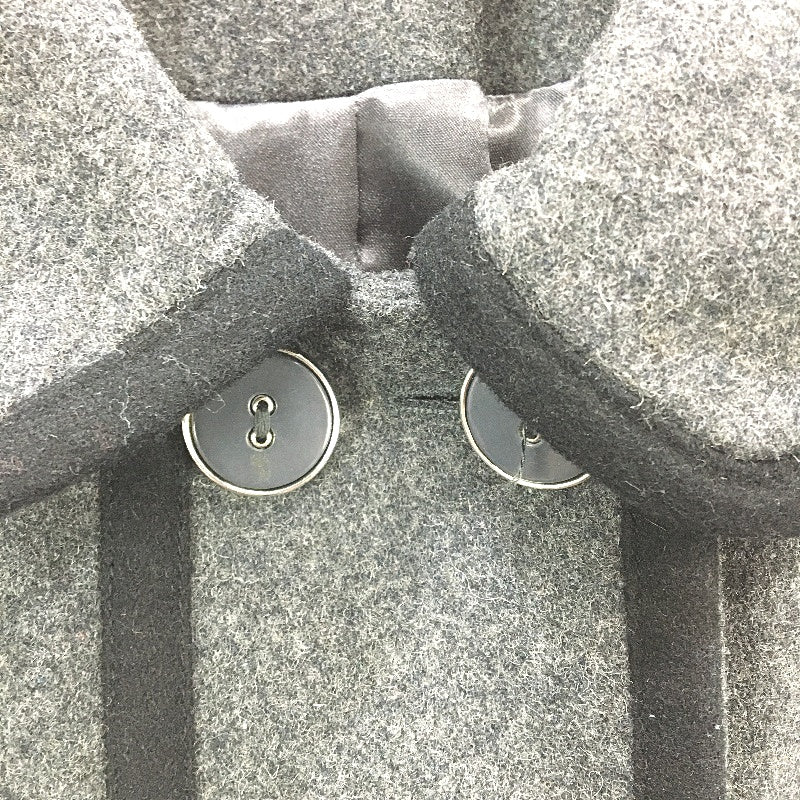 Tokito Dark Grey Wool Blend Button Featured Mid Length Coat Ladies Size 12