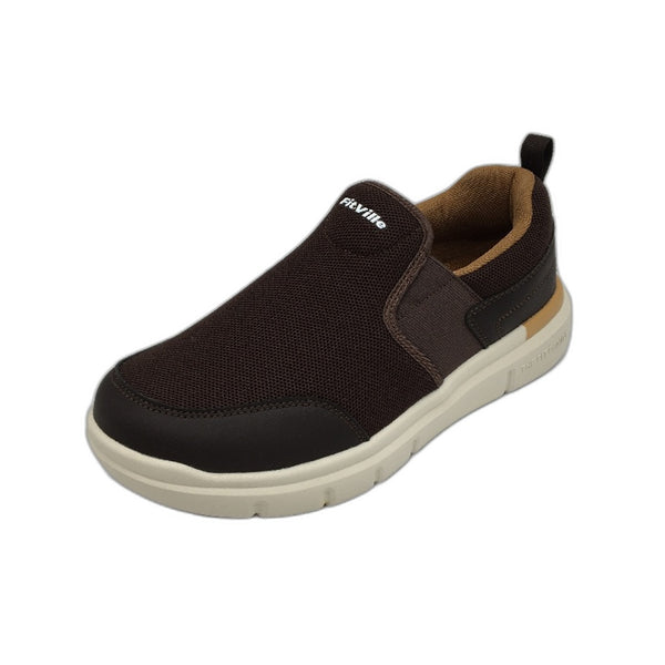 Fitville Brown & Tan Slip On Arch Heel Support Sneakers Mens Size WIDE US10 NEW