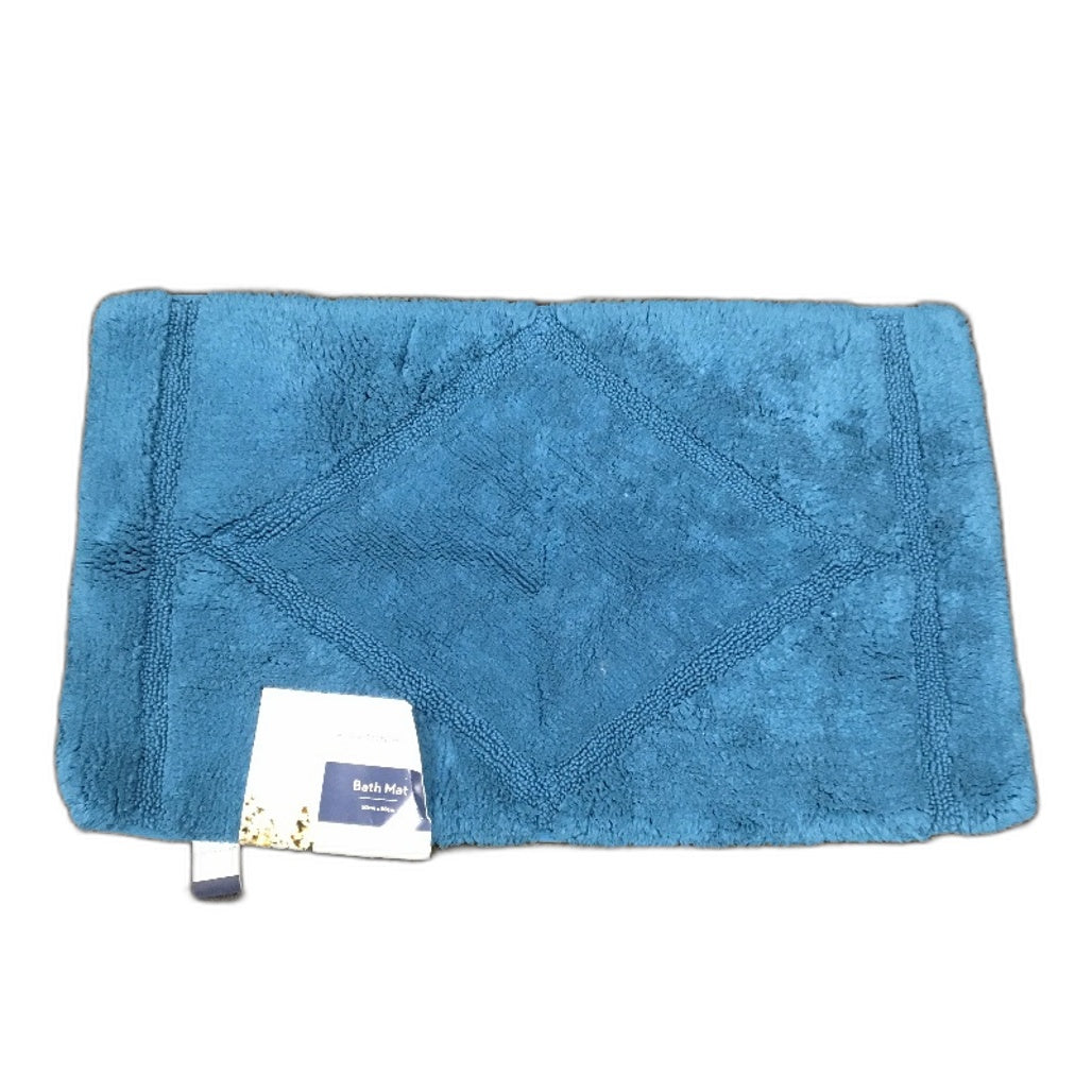 Kirkton House 3pc Teal Blue 100% Cotton Velour Bath & Hand Towel & Matt Pack NEW