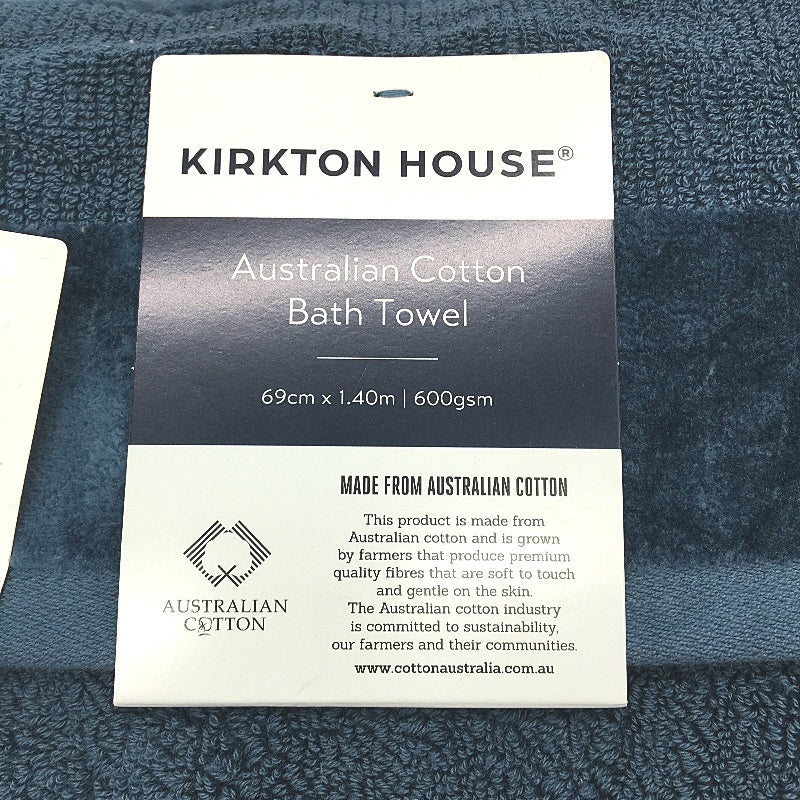 Kirkton House 3pc Teal Blue 100% Cotton Velour Bath & Hand Towel & Matt Pack NEW