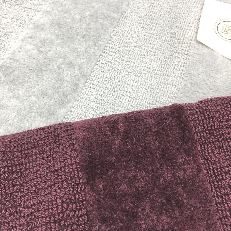 Kirkton House 4pc Plum & Grey Cotton Velour Bath Sheet & Bath Towel Pack NEW