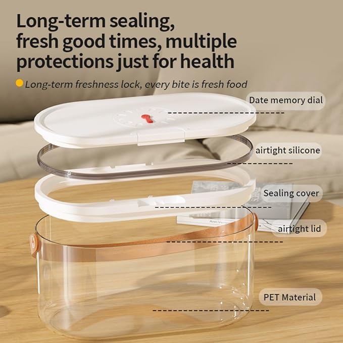 Airtight 3L Dog Cat Pet Food Storage Container Bin With Flip Up Lid & Scoop NEW