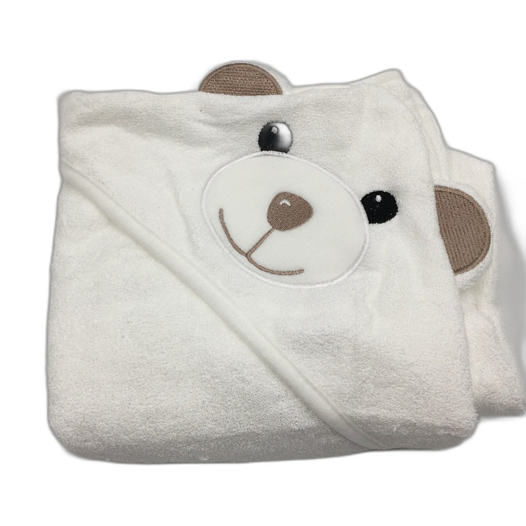 MiniBoo Soft Highly Absorbent Bamboo Cotton Blend Bear Hooded Baby Towel NEW