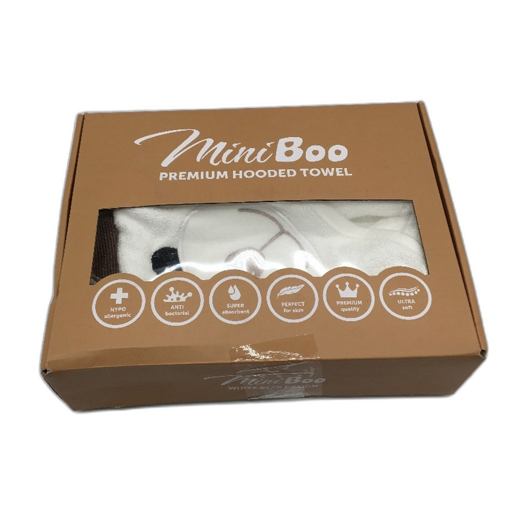 MiniBoo Soft Highly Absorbent Bamboo Cotton Blend Bear Hooded Baby Towel NEW