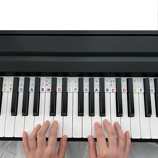 Silicone Beginners Piano Notes Guide Key Labels Fits 88/61 Key Pianos NEW