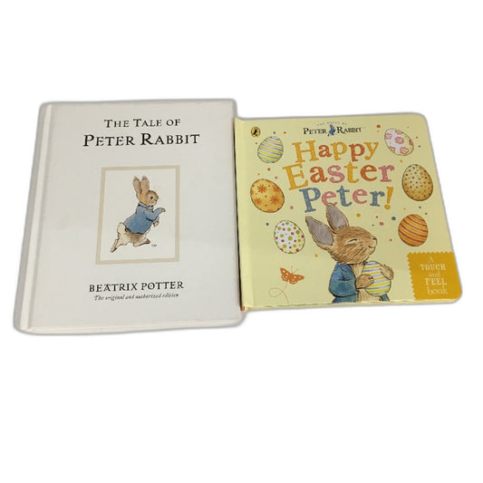 Peter Rabbit 2Pack Kids Book Set Tale & Happy Easter Peter Touch & Feel Book NEW