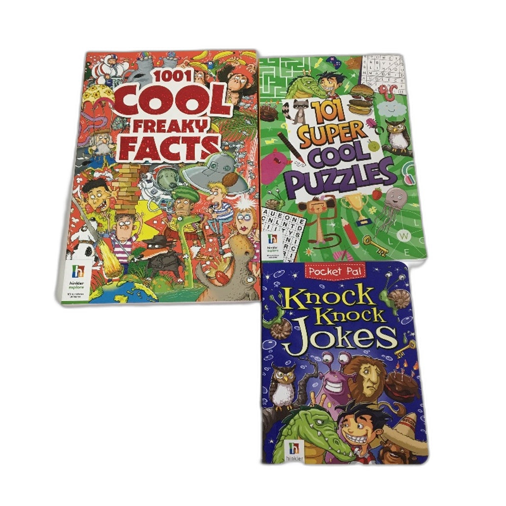 Kids Book 3PCS Bundle Knock Knock Jokes 101 Cool Puzzles & 1001 Cool Facts NEW