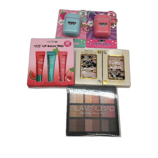 Makeup Beauty 6PCS Bundle Lip Balm Gloss BYS Eyeshadow Palette Hair Clips NEW