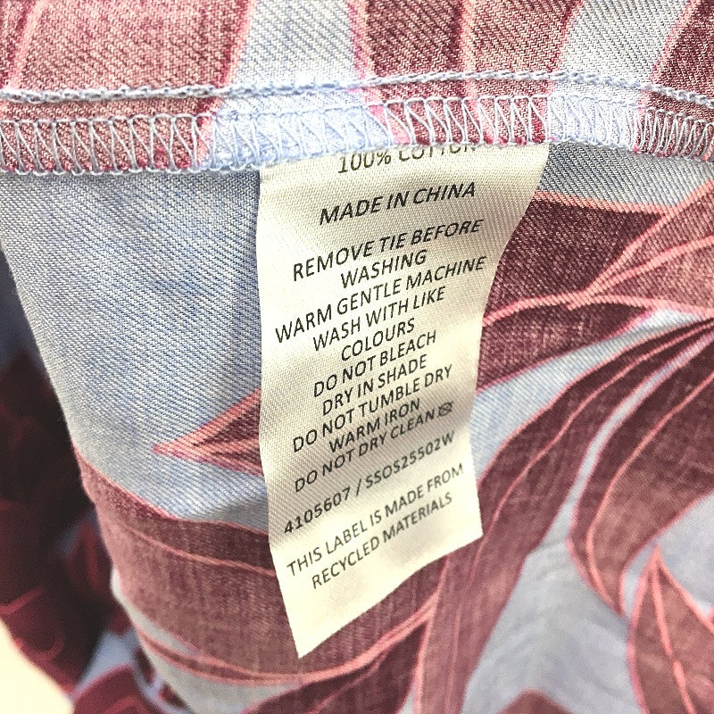 Soho Burgundy Chrsysanthemum Strappy Top Blue Pyjama Set Ladies Size Small