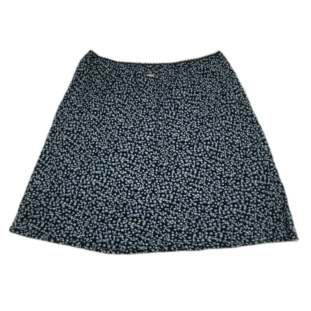 Ghanda Navy Perry Blue Floral Black Mini Slip Skirt Ladies Size Medium